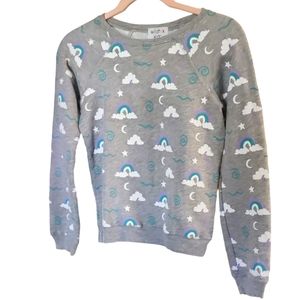 Wildfox Kids Rainbow Sky Sommers Sweatshirt Sz M 7/8